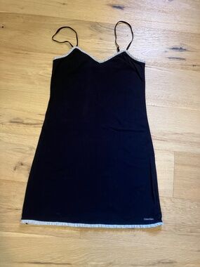 Calvin Klein Size S Black Cotton Modal Sleep Chemise Nightgown